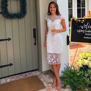 Bridal White Floral Cocktail Dress